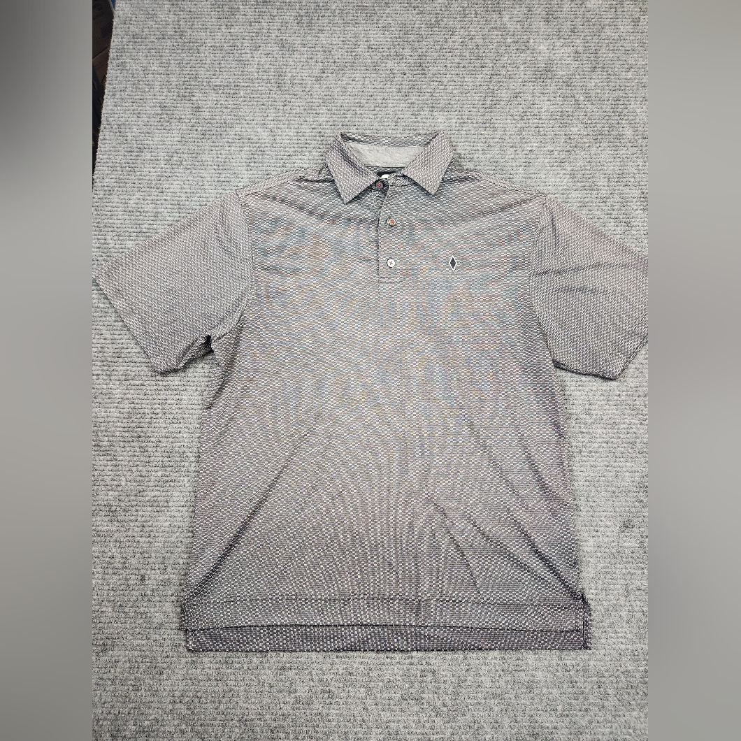 Footjoy Fj Polo Shirt Mens Medium Embroidered Logo Grey Stretch Golf
